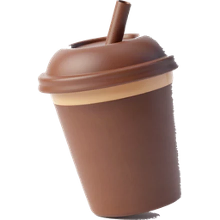 Stylised cup of dark barako coffee with a caramel layer.